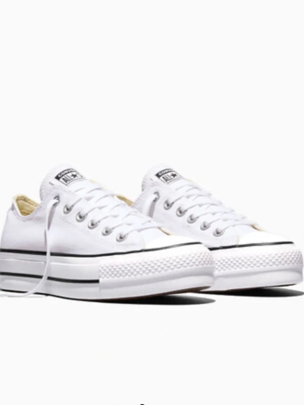 Converse Women's White/Black Low Top Platform Sneakers - Picture 1 of 8